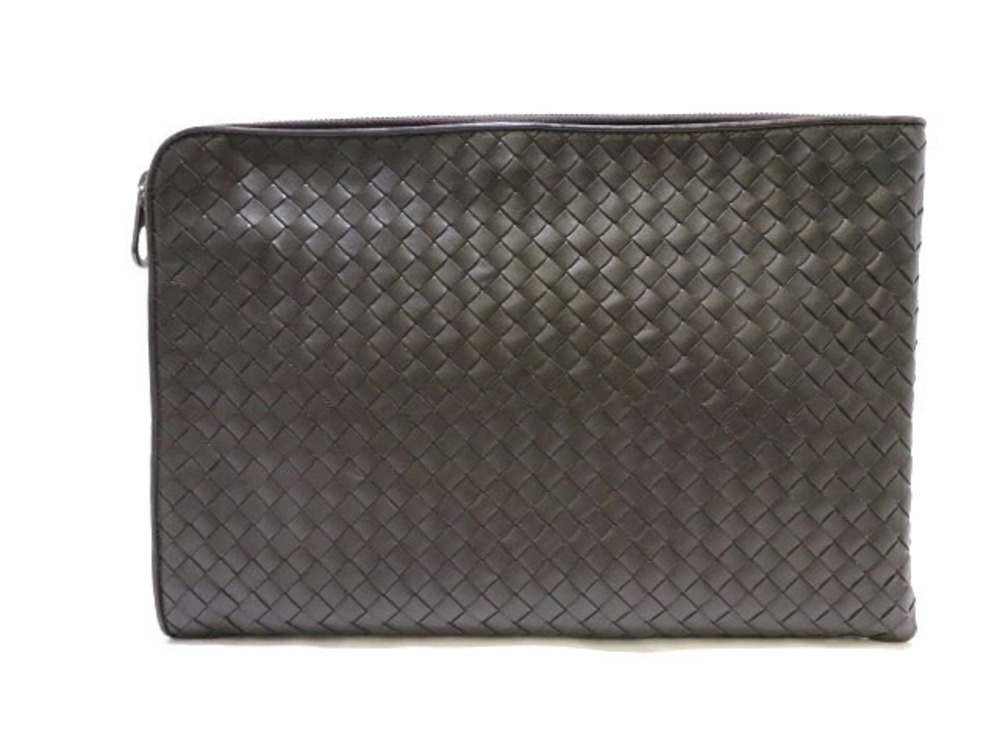 Bottega Veneta MY Shoulder Bag Clutch Intrecciato Calfskin Black